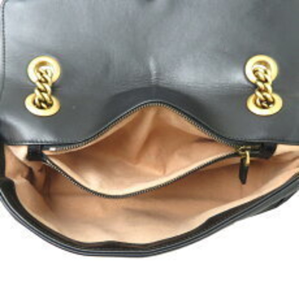 Gucci Black Marmont GG Leather Bag Shoulder - Picture 6 of 9